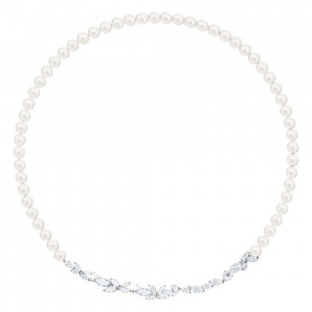 Dây Chuyền Swarovski Louison Imitation Pearl Crystal Leaf Necklace