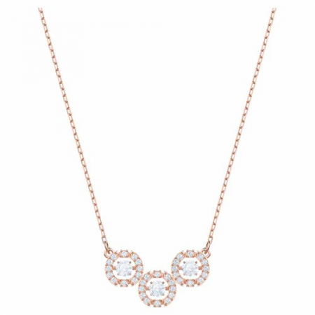 Dây Chuyền Swarovski Sparkling Dance Trilogy Necklace White Rose-gold Tone Plated