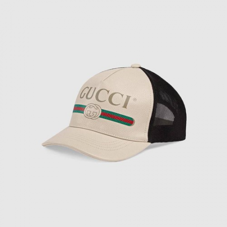 Mũ Gucci Print Leather Baseball Hat Size M