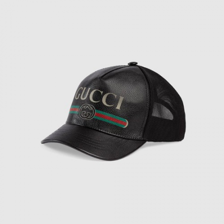 Mũ Gucci Print Gucci Leather Baseball Size L