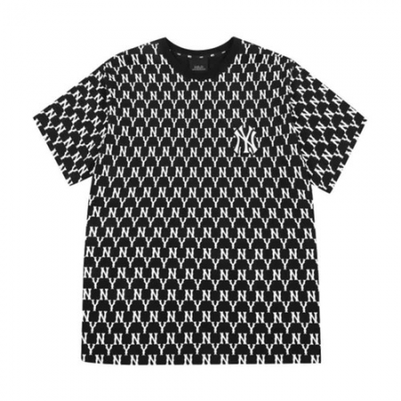Áo Phông MLB Monogram Allover Overfit Short Sleeve T-Shirt New York Yankees Black Màu Đen Size S