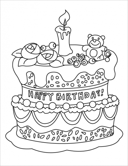 Tranh tô màu bánh sinh nhật |ženšen korejský