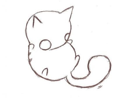 Hình vẽ mèo chibi đơn giản dễ vẽ